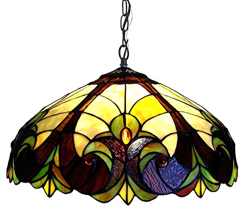 Chloe Lighting CH18780I-DPD2 Tiffany-Style 2-Light Ceiling Pendant Fixture with 18-Inch Shade