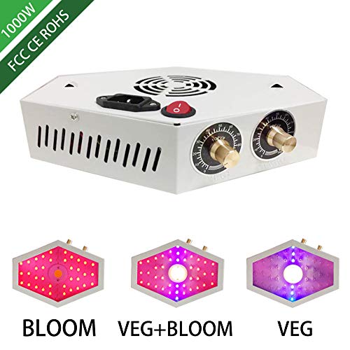 Preisvergleich Produktbild Amztxs 1000W COB Dual LED Pflanzenlampe Pflanzenlicht, Veg / Bloom Dimmen Pflanzenleuchte WachstumslampeVollspektrum für Zimmerpflanzen / Gemüse / Blumen und Gewächshaus Pflanze Grün