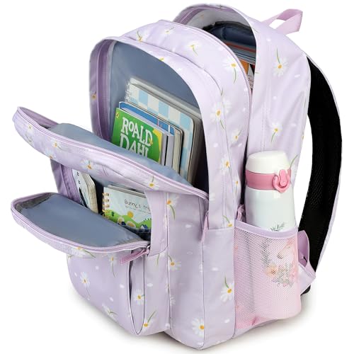 Image of abshoo Classical Basic Daisy Womens School Backpack For College Teen Girls Water Resistant Bookbag (Daisy Purple)