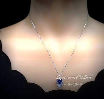 Amazon.com: Large Trillion Cut Blue Tanzanite Necklace