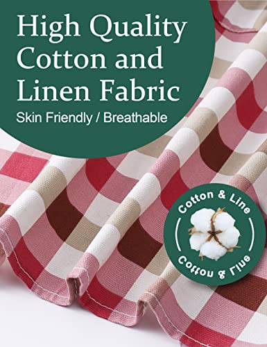 Image of Cozy Adjustable Cross Back Aprons for Women with Pockets Cotton Linen Cooking Kitchen Baking