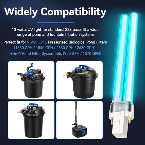 Bombilla UV 13W G23 reemplazo 2 piezas para filtros de estanque miniatura 3
