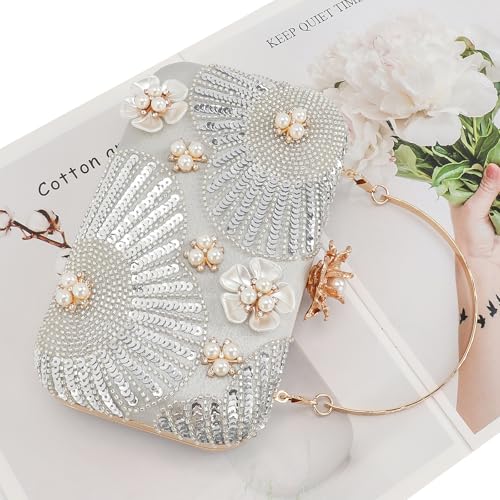 Image of Womens Vintage Floral Embroidery Clutch Evening Handbag Shoulder Bags Purse for Wedding Party Prom
