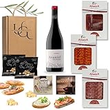 UNIVERSO GOURMET | Cesta Gourmet para Regalar | Vino DO.Ribera | Embutidos Ibericos Bellota | Paleta Ibérica y Crema Queso Torta de Oveja | Pate Pedro Ximenez y Picos Pan Artesanos | Cesta Navidad