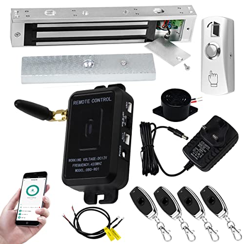 Jasugkey Kit De Sistema De Control De Acceso De Aplicación Inteligente, Con Controladores Remotos Bloqueo Magnético De 280 Kg Adaptador De Corriente, Tiempo De Retardo De Bloqueo Ajustable Jasugkey Kit De Sistema De Control De Acceso De Aplicación Inteligente, Con Controladores Remotos Bloqueo Magnético De 280 Kg Adaptador De Corriente, Tiempo De Retardo De Bloqueo Ajustable