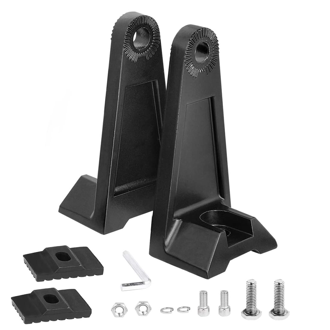 Ledoppo Black Side Brackets, Light Bar Mounting Brackets Kit - Universal Straight & Curved Led Light Bars Bracket, Offroad Truck Hood & Roof Led Bar Side Mounted Base,Aluminium,,2-Pack