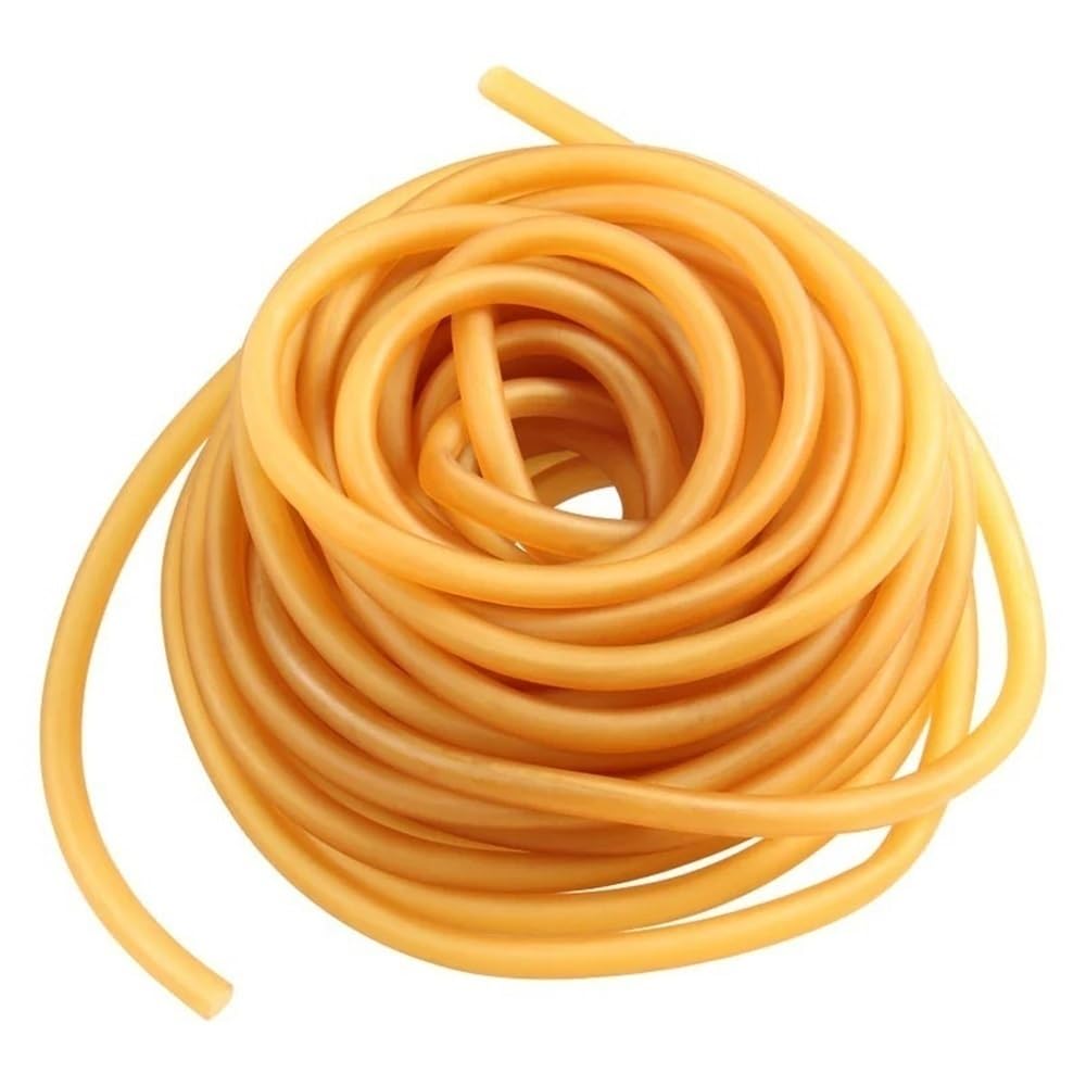 Tubo de Goma Banda elástica Lisa de látex Amarillo, Tubo Natural Resistente for cinturón tensión, 1 Pieza
