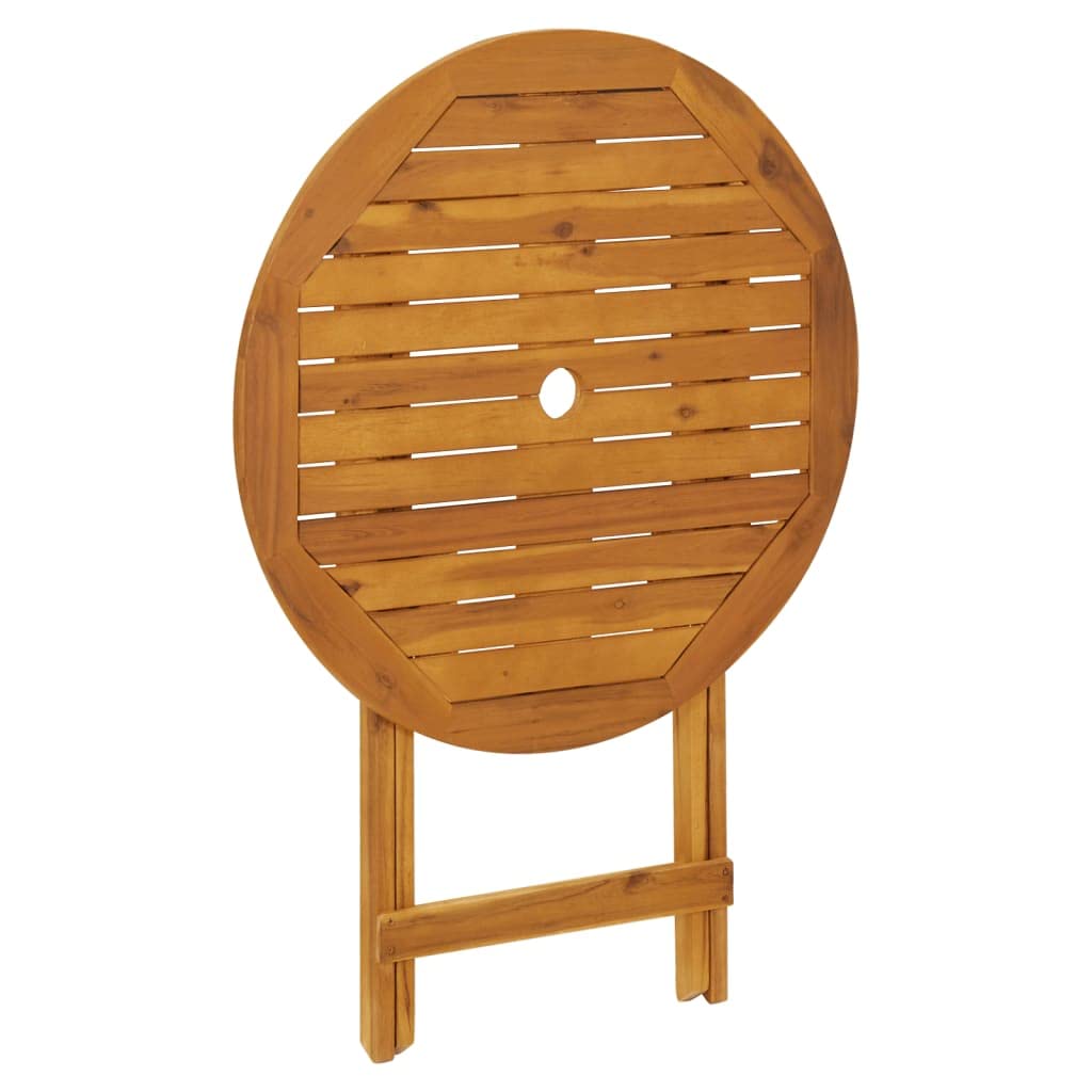 Fengshui Set da bistrò pieghevole in legno di acacia, 3 pezzi, grigio