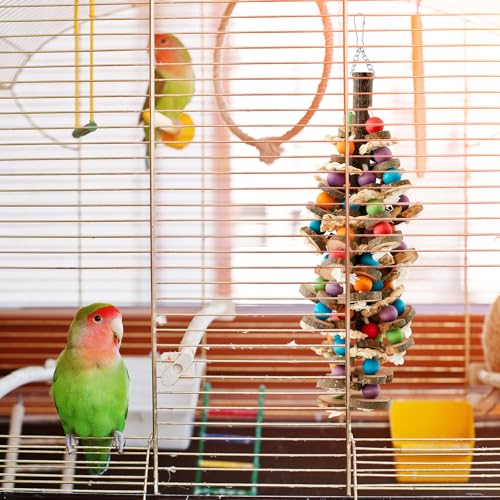 Image of Seenelling 3 Pcs Extra Large Bird Toys for Parrots, Blue Block