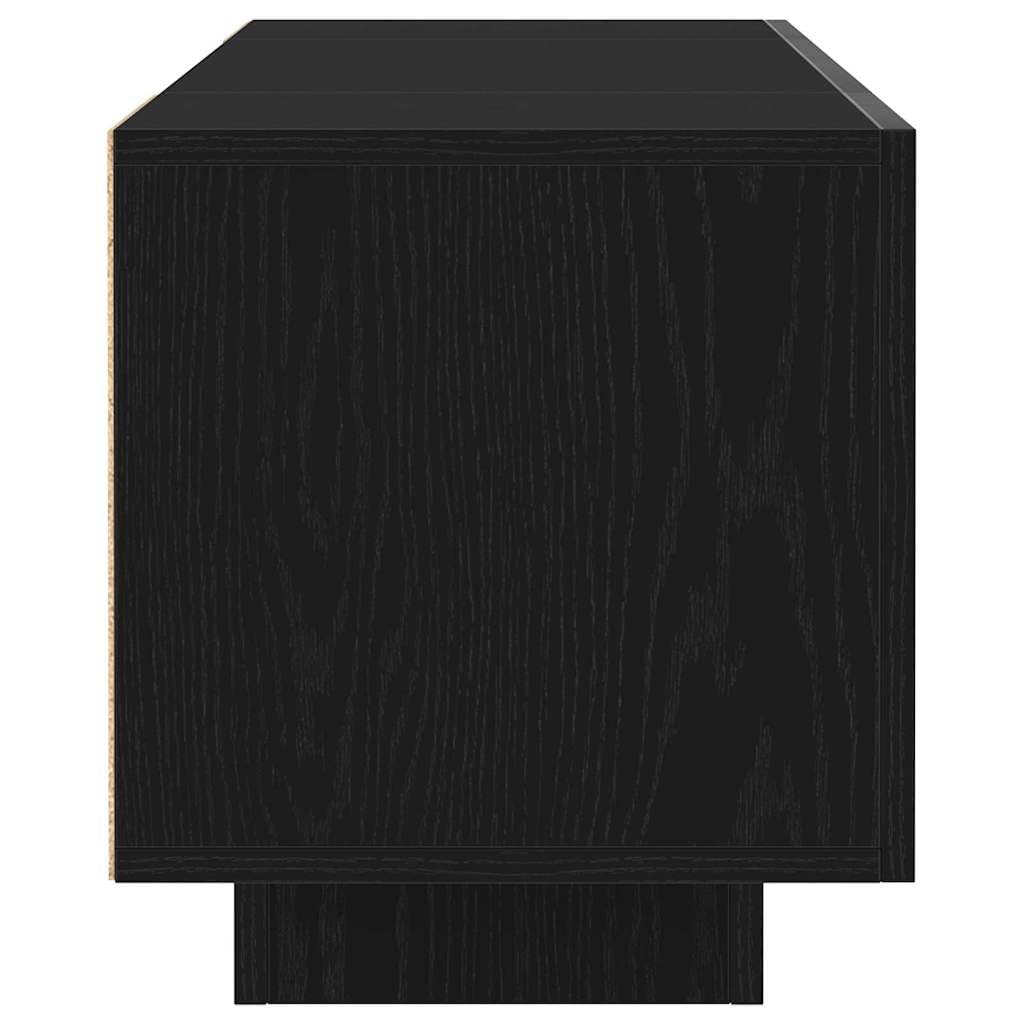 TV-Schrank Schwarz 160x35x40 cm, Holzwerkstoff, Modernes Media-Center mit Stauraum für Wohnzimmer, Schlafzimmer, Elegantes Design