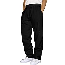Pantaloni Tuta Uomo Cotone Invernali Spessa Casual con Coulisse Vita e Tasche Pantalone Felpa Larghi Termico Comodi Eleganti Elasticizzati per Joggers Palestra Sport Tempo Libero Casa,Nero,XXL