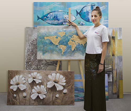 YS-Art Quadro Dipinto con Colori Acrilici Ritmo