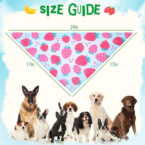 PUPTECK-Summer-Dog-Bandana-4pcs-Outfit-Fruit-Soft-Costume-Pet-Triangle-Bibs-Scarf-Pet-Accessories-Gifts-for-Small-Medium-Large-Dog-Cat-Boy-Girl-Spring PUPTECK Summer Dog Bandana 4pcs Outfit Fruit Soft Costume Pet Triangle Bibs Scarf Pet Accessories Gifts for Small Medium Large Dog Cat Boy Girl Spring