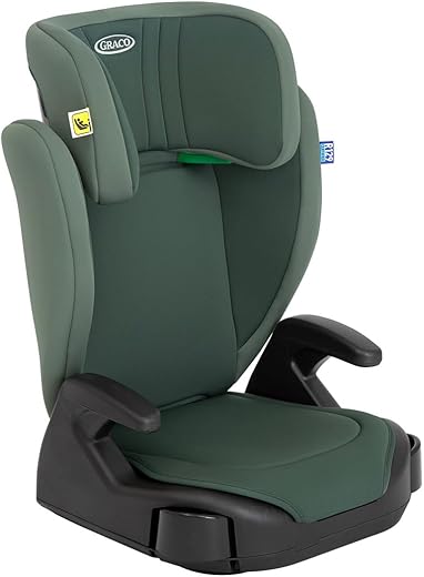Graco Junior Maxi i-Size R129 Highback Booster car seat with cupholders, Suitable from 100-150cm (Approx. 3.5 to 12 Years), Hunter Fashion