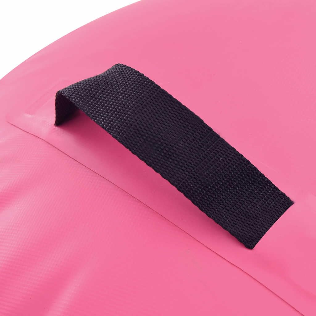Aufblasbare Gymnastik-Rolle mit Pumpe 100x PVC Blau, rutschfest, stoßdämpfend, für Yoga Pilates Fitness Training Zuhause Studio Outdoor, inklusive Reparaturtasche