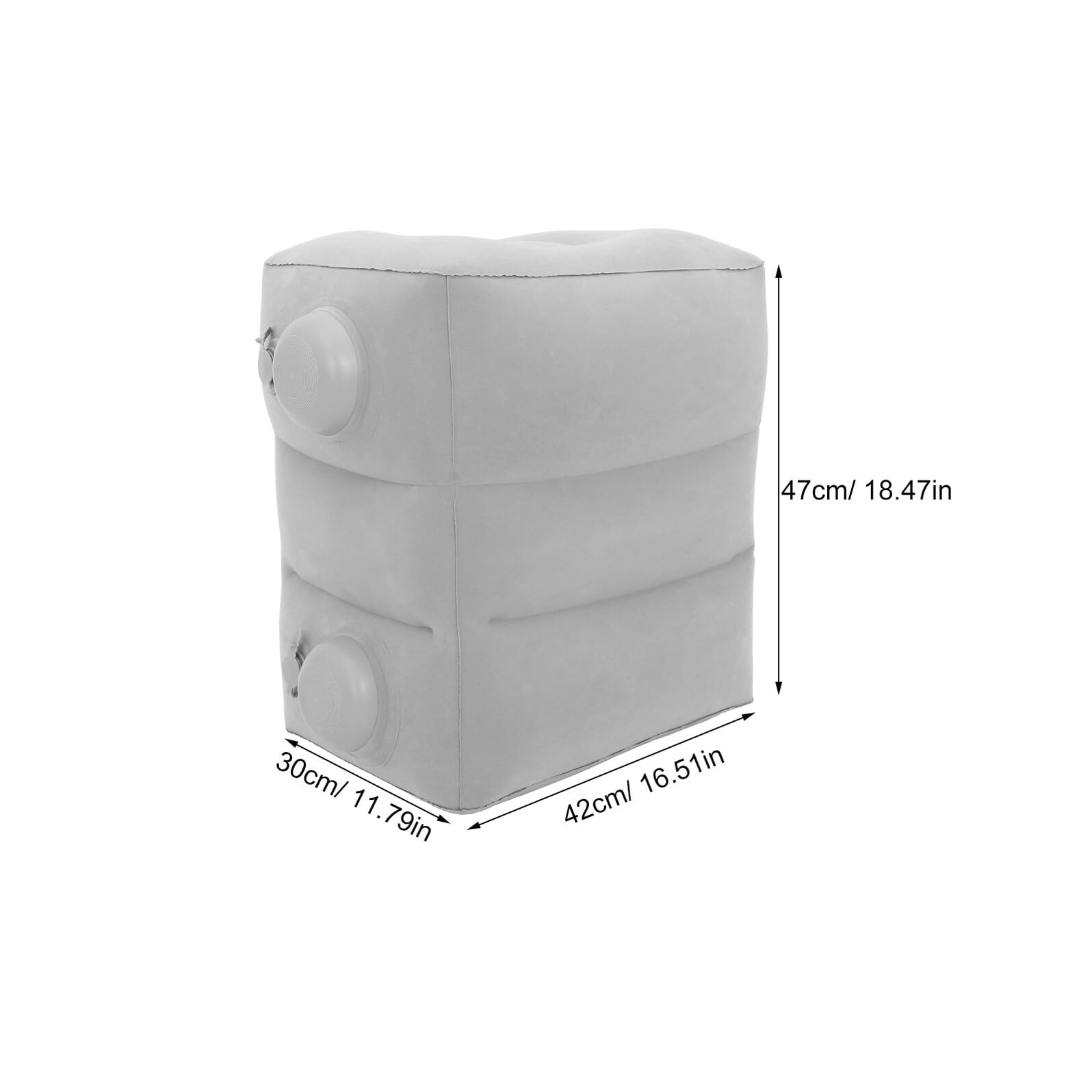 Hemobllo Reposapiés Inflable Ajustable para Avión y Oficina Cojín Inflable de PVC Flocado Gris Claro de 3 Capas Almohada Ergonómica para Viaje Bolsa de Almacenamiento Cómodo para Tren y