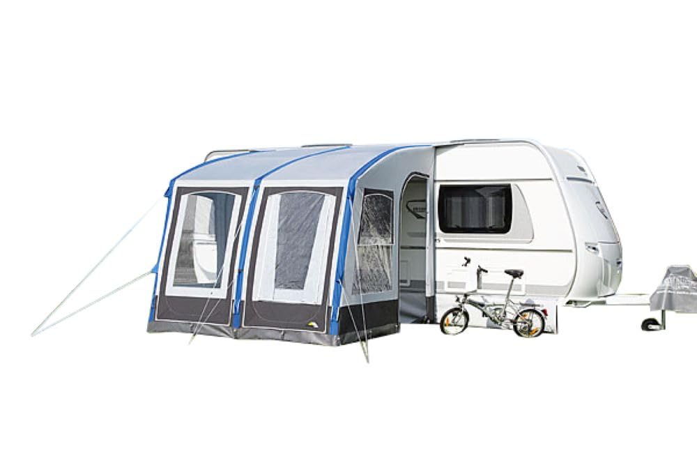 DWT aufblasbares Vorzelt Wohnwagen Space Air HQ, 6 Größen, 280 cm tief, leichtes Teilzelt m.Luftkammern inkl. Luftpumpe,Abspannmaterial