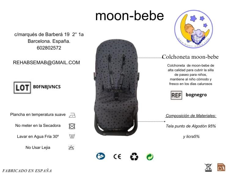 Moon.bebe Materassino compatibile con Bogabo Cameleon 2 e 3 (nero)