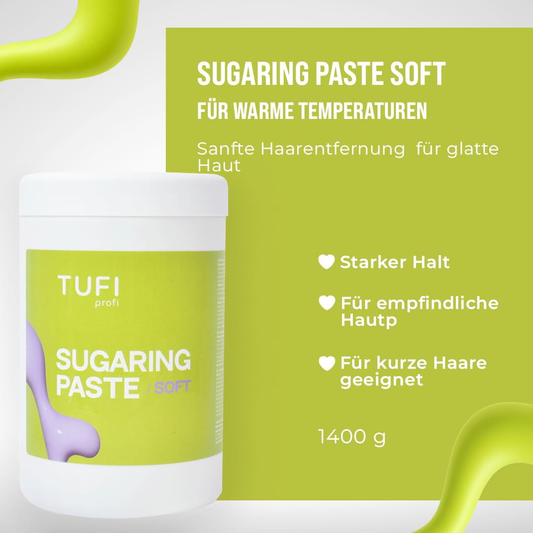 Zuckerpaste SOFT – Sugaring Paste zur Haarentfernung & Enthaarung, für Körper, Beine, Arme und Rücken, geeignet für empfindliche Haut (1400 g)