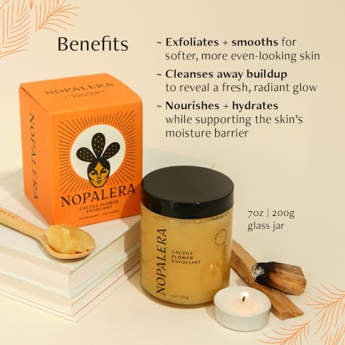 Image of Mandarina Cactus Flower Exfoliant - Face & Body Scrub, 3-in-1 Cleanser, & Moisturizer, Vegan, Cruelty-Free, Natural Citrus Scent, Dye Free, 6 oz. | Body Exfoliator | 3 In 1 Cleanser & Moisturizer | Face Scrub | Natural Citrus Scent | Prickly Pear Oil
