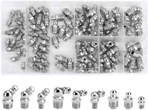 170-teiliges Schmiernippel Set - M6 M8 M10 In Gerader & Abgewinkelter Ausführung