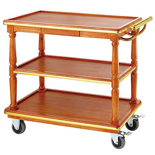 Carro de cocina de madera maciza con ruedas para hotel, restaurante, entrega de alimentos, carrito de herramientas, carrito de té, aperitivos, coche, carrito de vino