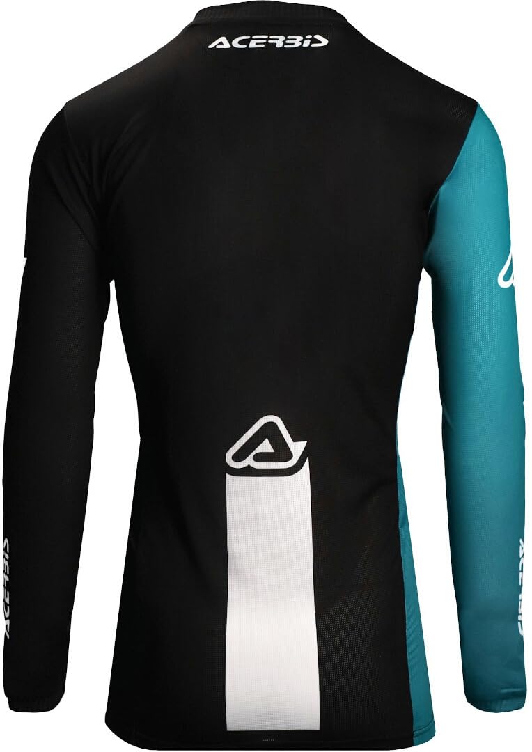 Acerbis MX J-Track 7 Maglia Motocross, Nero/Ciano, XL