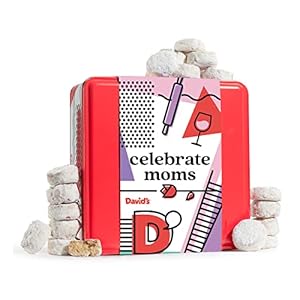David’s Cookies Ideal Mother’s Day Gift for Moms – Butter Pecan Meltaways Cookies with Crunchy Pecans and Powdered Sugar – Premium Fresh Ingredients – Comes In A Celebrate Moms Tin Box 1Lb