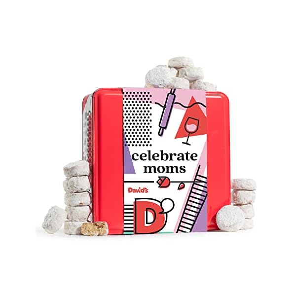 David’s Cookies Ideal Mother’s Day Gift for Moms – Butter Pecan Meltaways Cookies with Crunchy Pecans and Powdered Sugar – Premium Fresh Ingredients – Comes In A Celebrate Moms Tin Box 1Lb