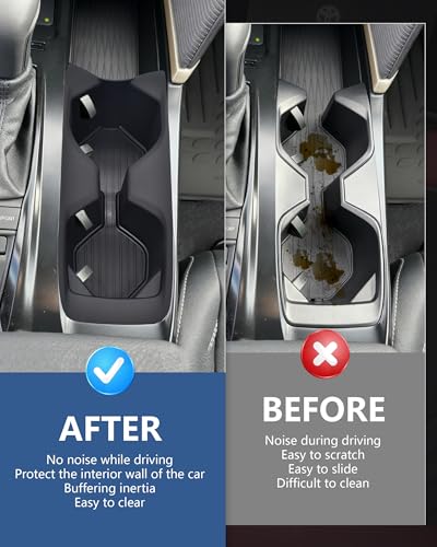 Image of Cup Holder Inserts for 2026 2025 Toyota Camry Accessories, Non-Slip TPE Center Console Protector Organizer to Prevents Spills & Scratches for Camry SE|XSE|LE|XLE Interior Accessories