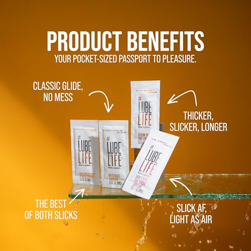 Image of LUBELIFE Assortment Water Based Lube Silicone Lube Anal Lube 8 x 0.3 fl oz | Variety hybrid lube sampler, barely-there thin silicone and water-based glide, 8 single-use packets, try different formulas