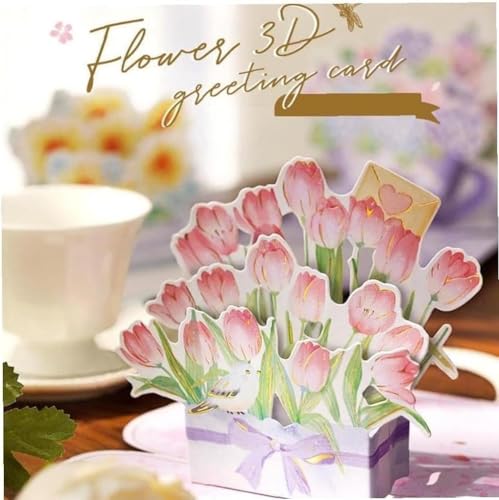 Image of Pink 3D Mother'S Day Up Cards Anniversary Up Cards Gift For Birthday Anniversary Wedding