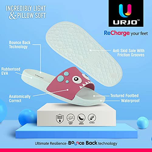 Image of URJO Kids's Sliders /Slippers Lightweight Super Flexible Arch Support Durable Anti Skid & Stylish Dailywear Sliders /Slippers for Boy's & Girl's