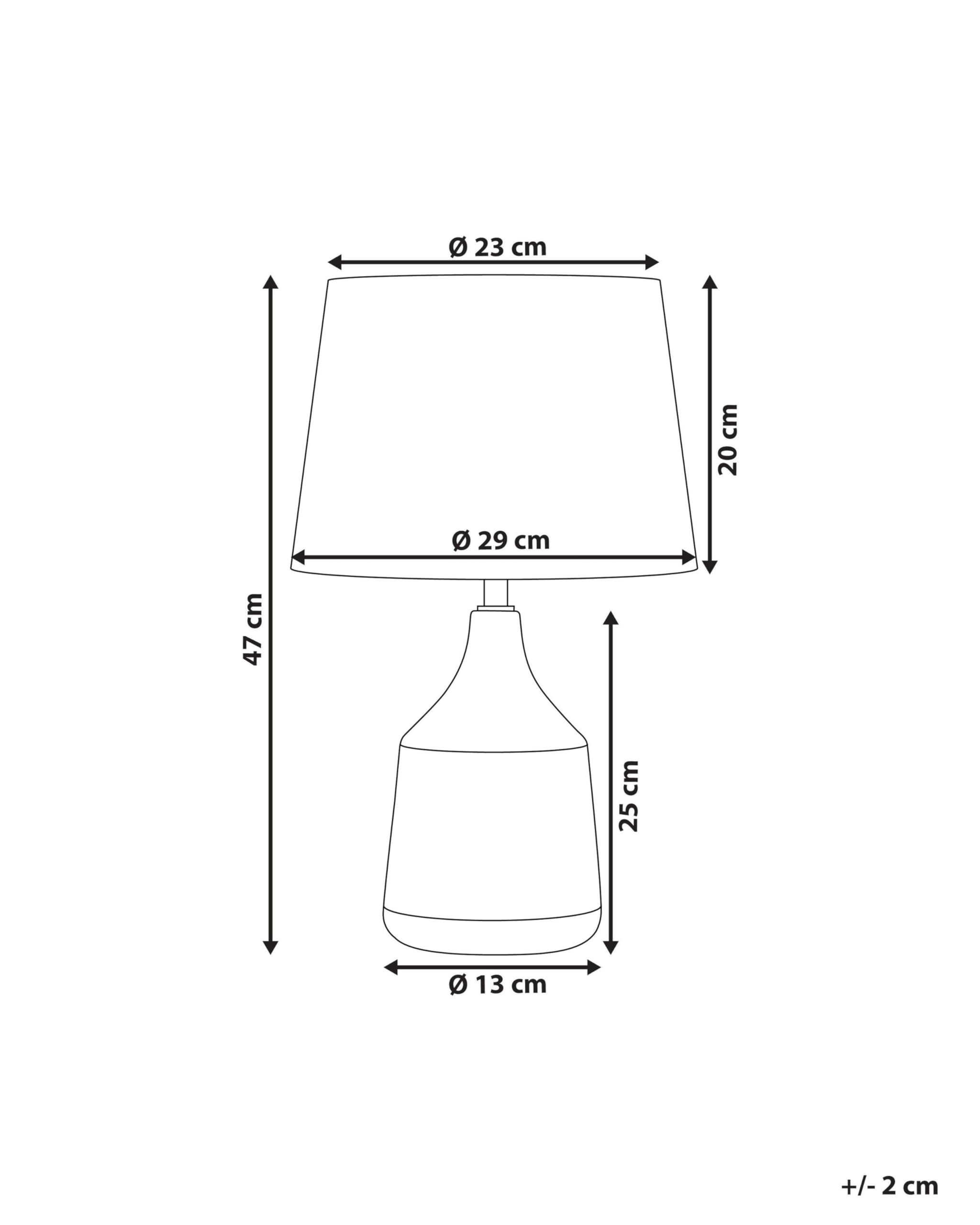 Beliani Lámpara de mesa de cerámica marrón dorado pantalla beige 47 cm patrón geométrico retro sala de estar dormitorio Wari