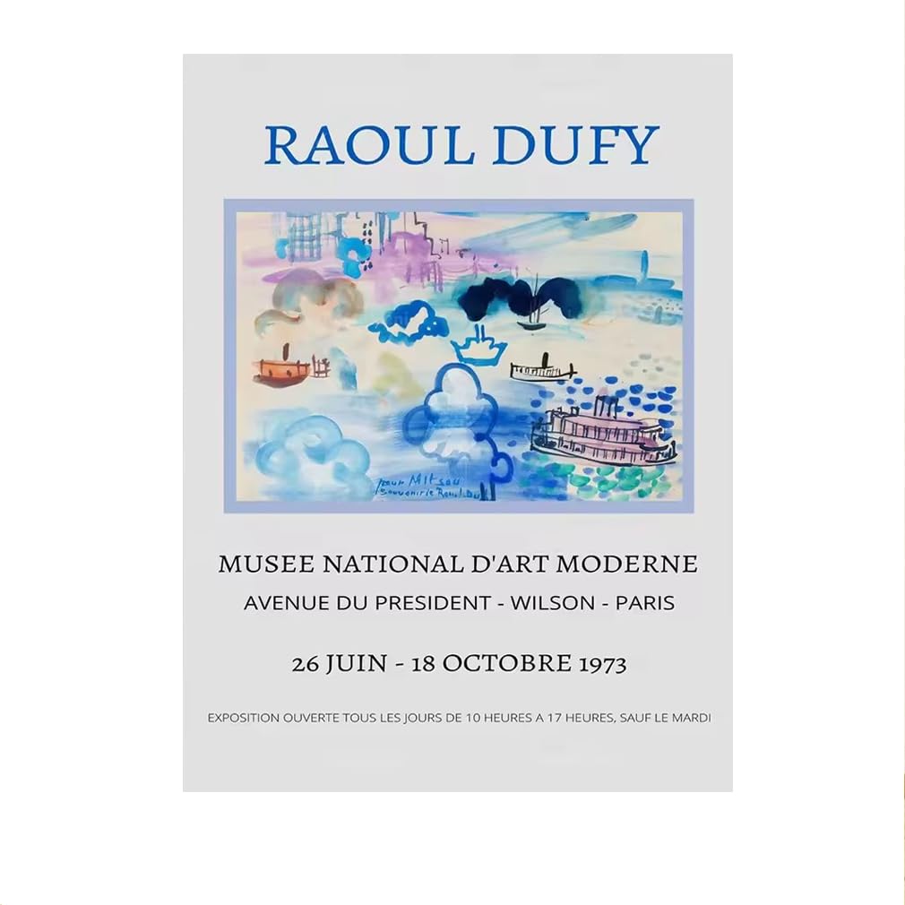 LHHJF LJHFA Raoul Dufy Exhibition Poster Museum Vintage Wall Art Raoul Dufy Canvas Painting And Prints Modern Home Decor Picture 40x60cmx1 No Frame