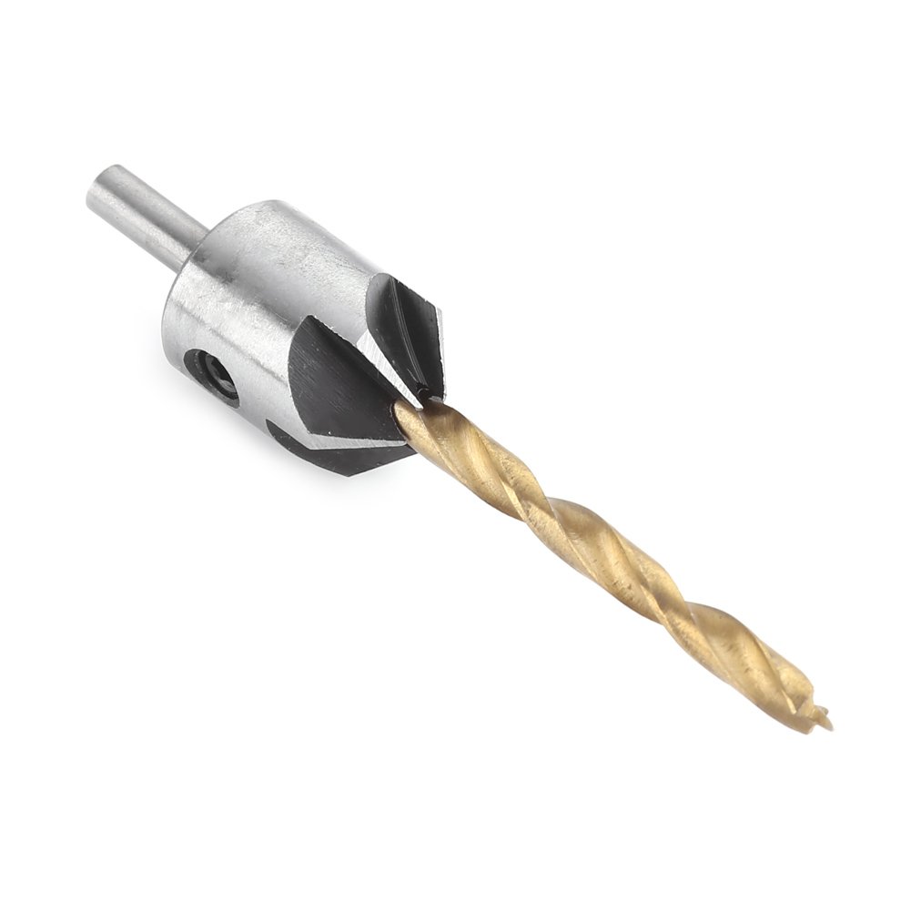 Juego de Brocas avellanadoras, Broca avellanadora de chaflán para carpintería para carpintería de carpintería de Acero de Alta Velocidad de Madera, con 1 Llave Hexagonal Gratis (3,5 mm)