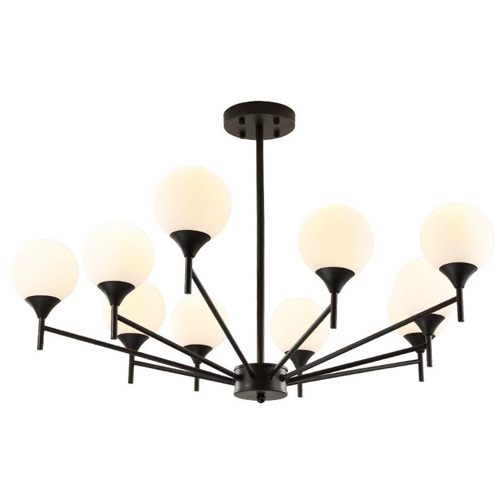 Granestner 6 Lights Sputnik Chandelier Gold Mid Century Modern Ceiling Light Fixture Adjustable Pendant Lighting Fixture for Kitchen Dining Room Living Room,Black,10 Lights