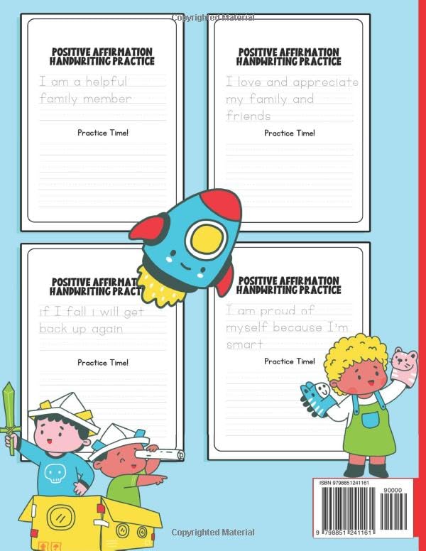 Vista 2 de Positive Affirmations Handwriting Practice Book, Boost Child's Handwriting, Confidence, and Self Esteem Learn to Write with Letter Trace Workbook