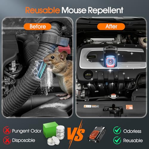 image for Vsyt Upgraded 3-in-1 Rodent Repellent for Car Engines, Ultrasonic Anim