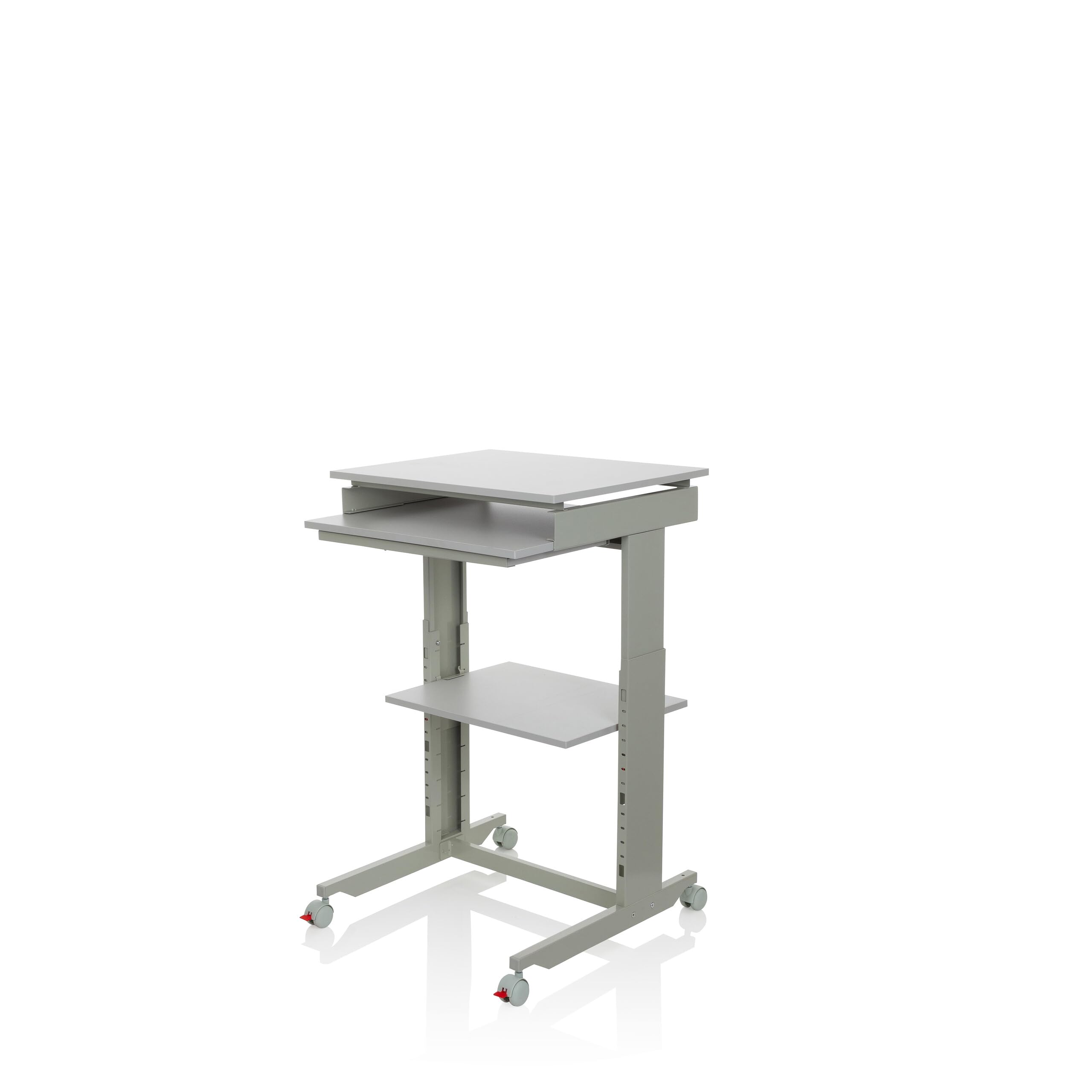 HJH Office 830021 Scrivania salvaspazio con Ruote WORKSTATION Scrivania Regolabile in Altezza, Tavolo da Lavoro Mobile, Standing Desk per Ufficio