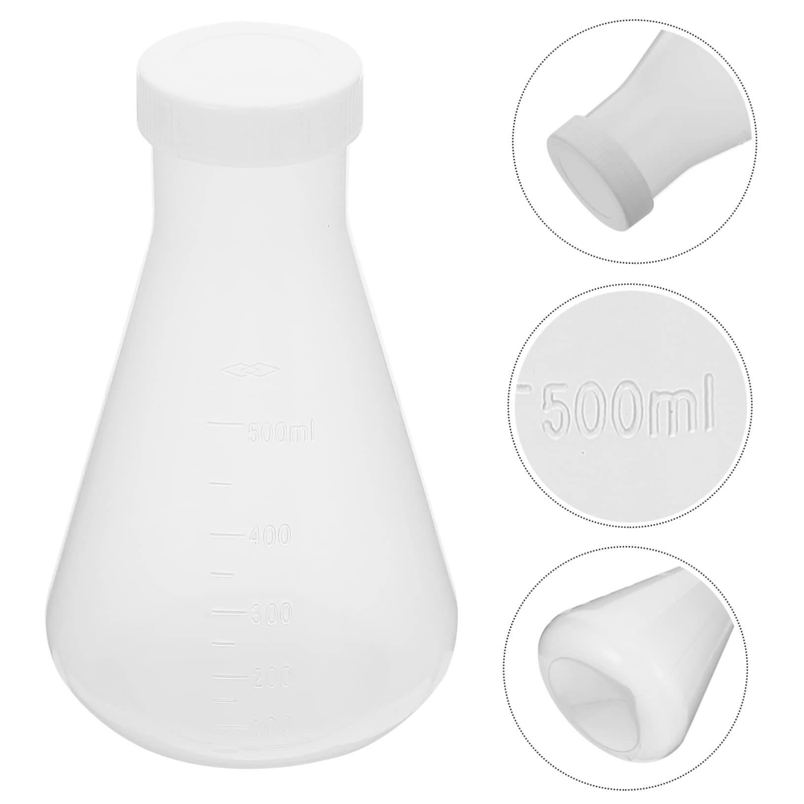BESTonZON Erlenmeyerkolben Laborflasche Kunststoff 3 Stück 250ml mit Klarer Graduierung Leicht und Tragbar für Schüler Studenten und Experimente in Schule und Labor