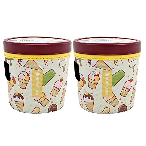 Coozie Sleeve Insulators Cream Sleeves Neoprene Cover Holder With Spoon Holder (ice Cream Print)