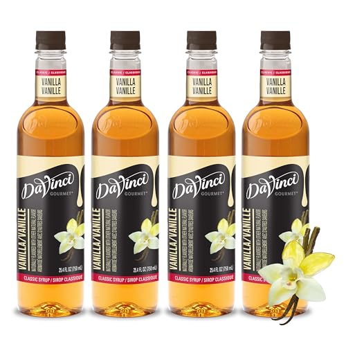 DaVinci Gourmet Classic Vanilla Syrup, Keto-friendly, 25.4 Fluid Ounces (Pack of 4)