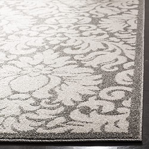 Tapete cuadrado 7 pies Floral Gris Oscuro y Beige miniatura 4