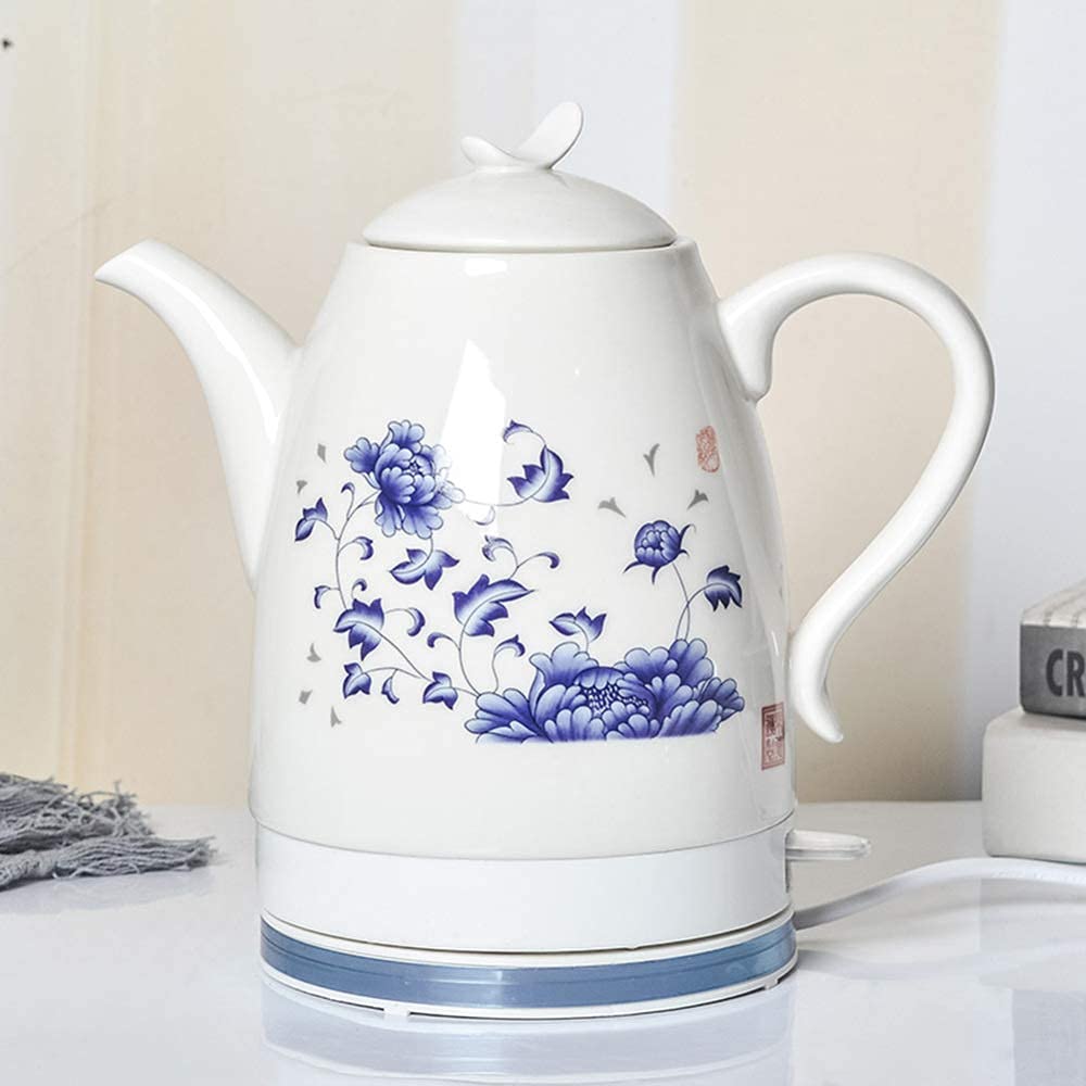 Bouilloire en céramique sans fil au design vintage et ébullition sécurisée