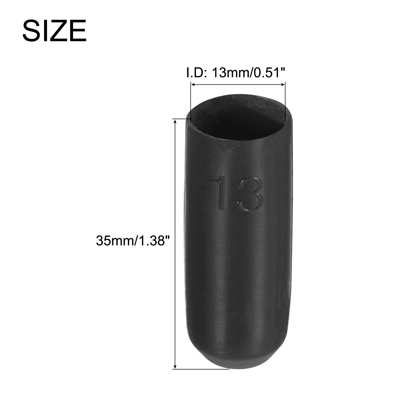 QUARKZMAN 15 stuks krimpbeschermkappen voor uiteinden 8 mm ID x 35 mm, L-verhouding 3:1, krimpkous, verzegelde waterdichte doppen, stickers voor elektrische kabels, zwart