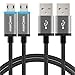 FosPower LED Micro USB Cable (3 FT - 2Pack), [Quick Charge 3.0] Reversible Micro B to Reversible USB A Cable [Extra Long] for Samsung, HTC, Motorola, Nokia, LG, PS4/Xbox One Controller