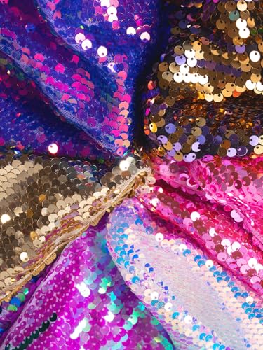 WELAKEN Girls Ombre Sequin Dress Sparkly Fancy Short Puff Sleeves Gradient Party Dress4