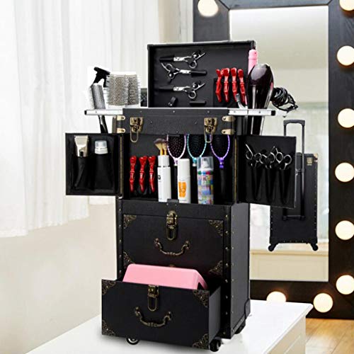 DPPAN Professionell Trolley Kosmetikkoffer Extra Groß, Friseur Make-up Koffer mit 360° Rollen, Reise Schminkkoffer für… – Bild 3