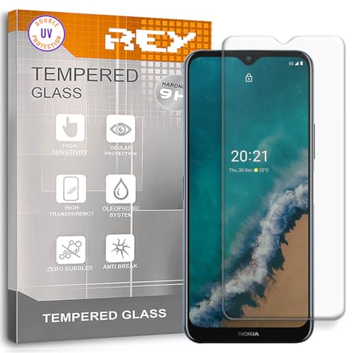 REY Protector de Pantalla para Nokia G50, Cristal con Doble Protección UV, Vidrio Templado Premium 9H+
